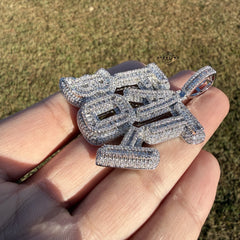 Fatboy Iced Statement Pendant + Steel Rope Chain
