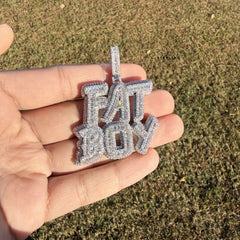 Fatboy Iced Statement Pendant + Steel Rope Chain