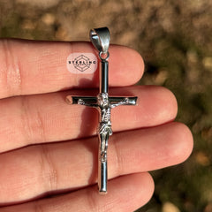 Jesus Crucifix Stainless Steel Silver Tone Pendant