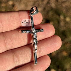 Jesus Crucifix Stainless Steel Silver Tone Pendant