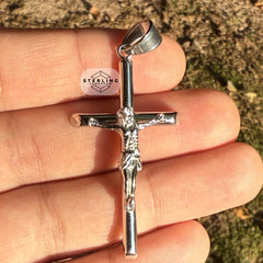 Jesus Crucifix Stainless Steel Silver Tone Pendant
