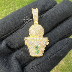 Basketball & Money Iced Out Bling Hip Hop Pendant