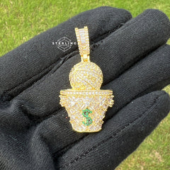 Basketball & Money Iced Out Bling Hip Hop Pendant