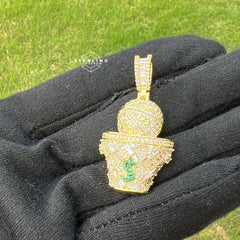 Basketball & Money Iced Out Bling Hip Hop Pendant