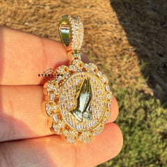 Praying Hands Medallion Pendant