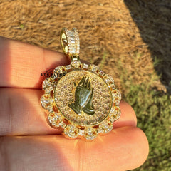 Praying Hands Medallion Pendant