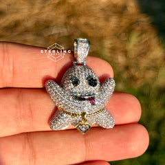 Ghost Emoji Iced Out Pendant