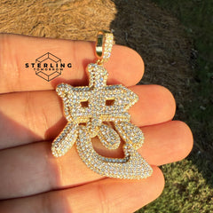 Chinese Zodiac Rat Iced Out Gold Tone Pendant