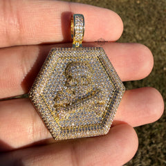 Skull 14k Gold Plated Iced CZ Pendant + Steel Rope Chain