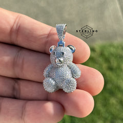 Teddy Bear 925 Silver CZ Pendant