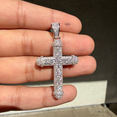 Moissanite Iced Set Cross Pendant