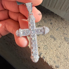 Moissanite Iced Set Cross Pendant