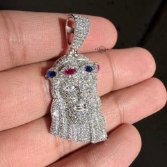 Moissanite Jesus Color Crown Pendant