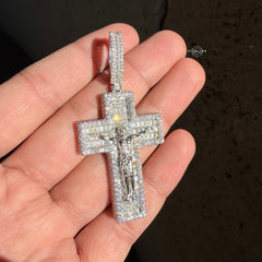 Moissanite Jesus Cross Crucifix Pendant