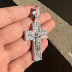 Moissanite Jesus Cross Crucifix Pendant