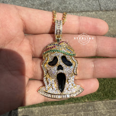Ghost Horror Gold Tone Custom Baguette Pendant