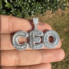 CEO Baguette Silver Tone Pendant
