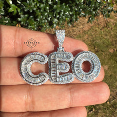CEO Baguette Silver Tone Pendant