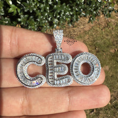 CEO Baguette Silver Tone Pendant