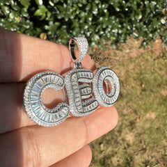 CEO Baguette Silver Tone Pendant