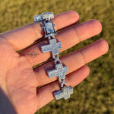 Cross Infinity 925 Sterling Silver CZ 20mm 8" Bracelet