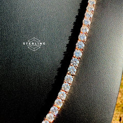 Rose Gold Moissanite Tennis Chain 4mm 22"