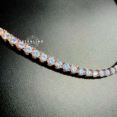 Rose Gold Moissanite Tennis Chain 4mm 22"