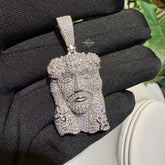 Moissanite Jesus Flower Pendant + Rope Chain