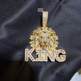 King Lion Iced Statement Pendant + Steel Rope Chain