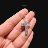 Moissanite Small 3D Cross Pendant