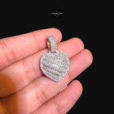 Moissanite Baguette Heart Pendant