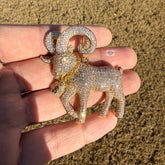 Ram Moneybag Iced Out Pendant 14K Gold Finish