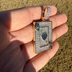 Ace of Hearts Iced Pendant