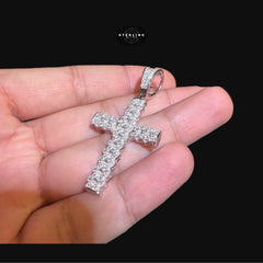 Moissanite Cuban-Link Cross