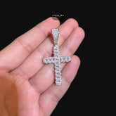 Moissanite Cuban-Link Cross
