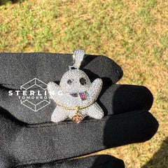 Ghost Emoji Iced Out Pendant