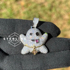 Ghost Emoji Iced Out Pendant