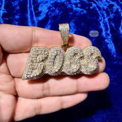 Boss 14K Gold Plated Iced Statement Pendant