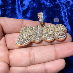 Boss 14K Gold Plated Iced Statement Pendant