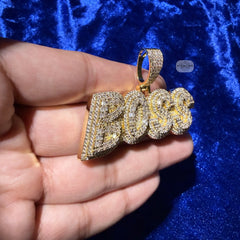 Boss 14K Gold Plated Iced Statement Pendant