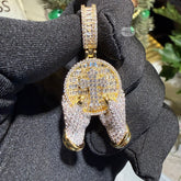 Praying Cross 14K Gold Plated Iced Pendant