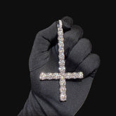 Large Upside Down Inverted Tennis Cross Pendant