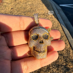 Skull Pirate 14K Gold Plated Iced Pendant
