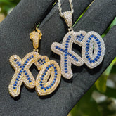 XO Iced Out Pendant + AntiTarnish Steel Rope Chain