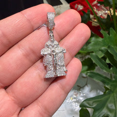 Moissanite Small Jesus Crucifix Pendant