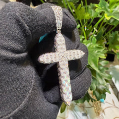 Moissanite Pear Cut Cross Pendant