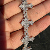 Moissanite Cross Infinity Bracelet - 18mm 8"