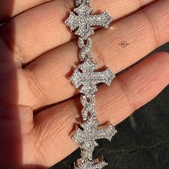 Moissanite Cross Infinity Bracelet - 18mm 8"