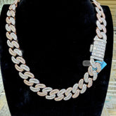 Moissanite 20mm Rose Baguette Cuban Chain