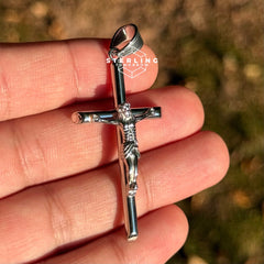 Jesus Crucifix Stainless Steel Silver Tone Pendant